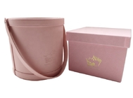 Gouden Folie Logo Pink Leather Gift Box om Giftdoos voor Bloemen
