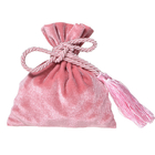 De roze Juwelen van Drawstring van de Fluweeldouane doen Zakfluweel met Leeswijzer in zakken