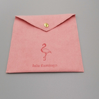 OEM ODM de Gift van de Stoffendrawstring van de Suèdeenvelop doet Roze Kleur in zakken