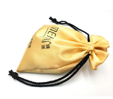 7x9cm (2.7x3.5inch) Zak van het de Zak de Promotie Kleine Gouden Satijn van Juwelendrawstring met Logo Fabric Drawstring Gift Bags