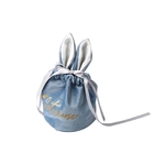 De zachte Gift van Drawstring van de Aanrakingsstof doet Aangepast Gestempeld Gouden Logo Pouch Bag in zakken