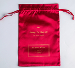 8x12inch de Zak van pruikendrawstring paste Rode Satijnzak met Logo Fabric Drawstring Gift Bags aan